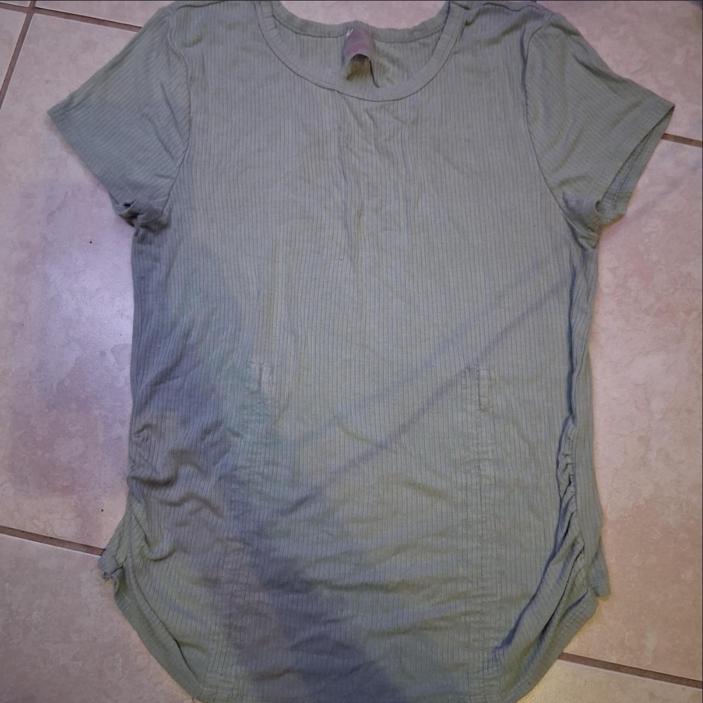 No Boundaries Light Green Ribbed Tee